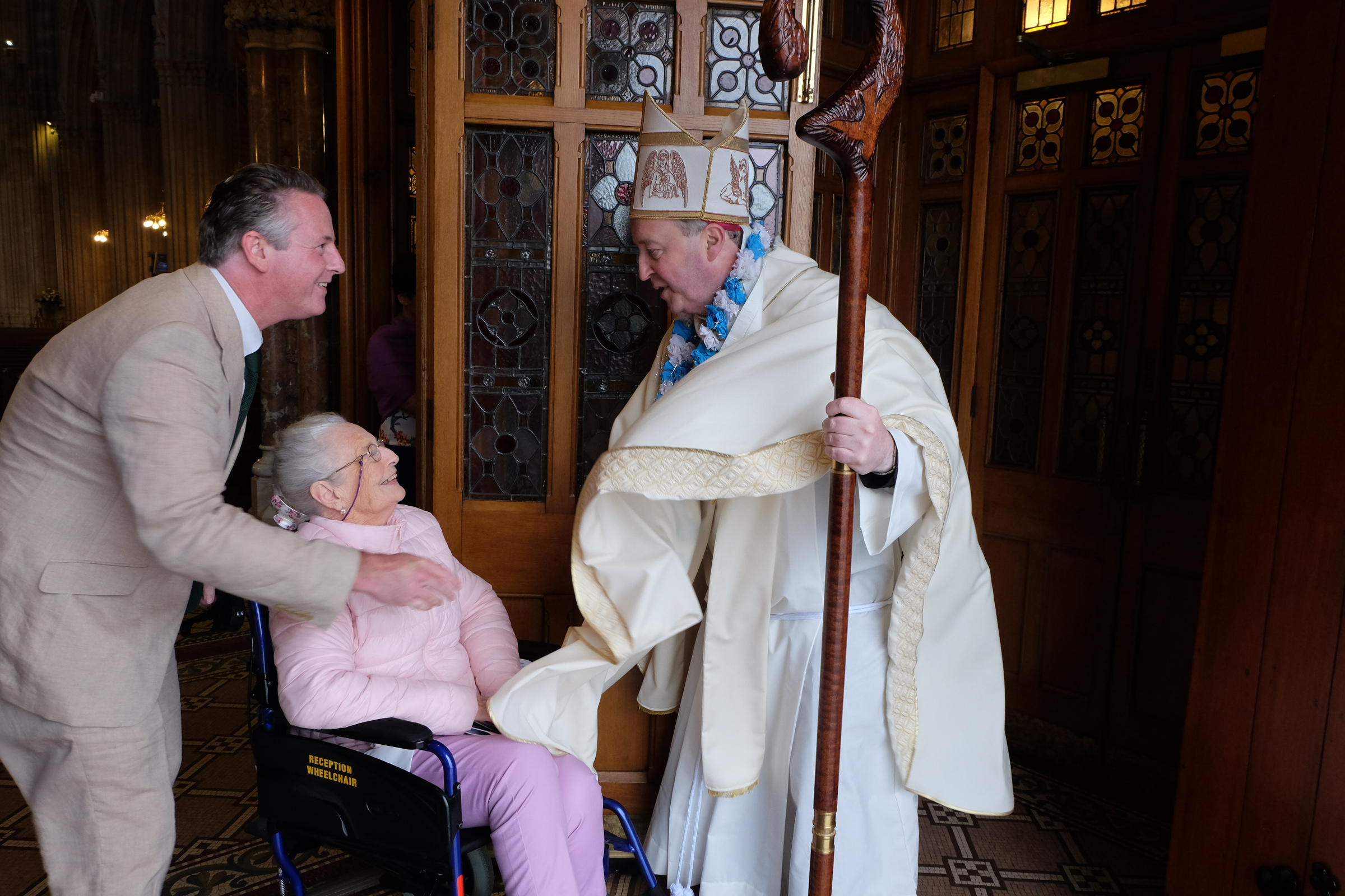 Renowned Sculptor Donie MacManus and his mother Mary with Bishop Michael RouterOrdination of Bishop Michael RouterSt Patrick's Cathedral, Armagh,  21 July 2019Credit: LiamMcArdle.com
