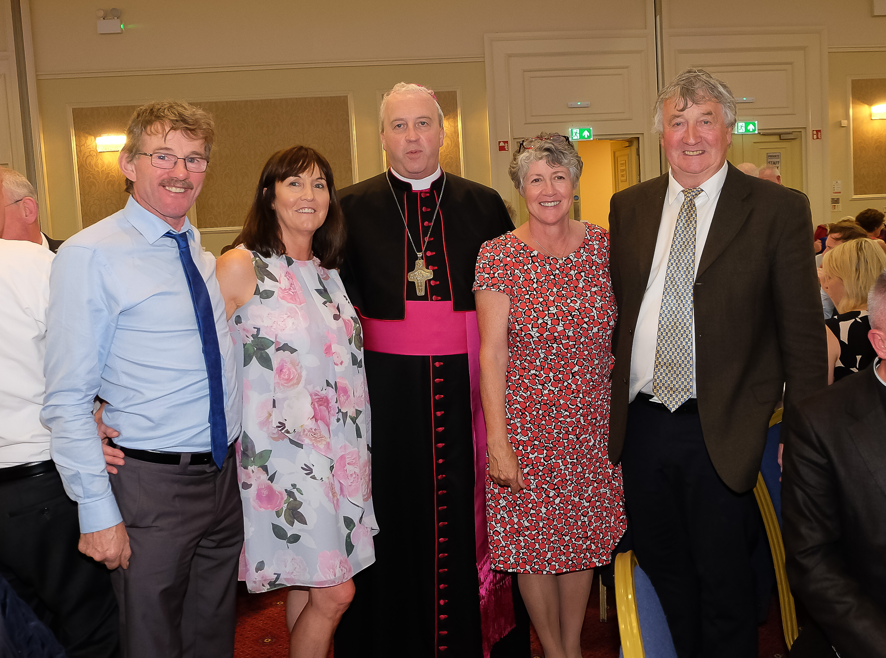 John Joe and Mary Hussey, left, and Bridie and Dermot Dolan with the new Bishop Michael Router at a celebration dinner following the Bishop's Ordination Armagh City Hotel, Armagh,  21 July 2019Credit: LiamMcArdle.com