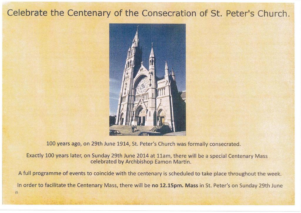 Centenary Celebrations of St Peter's Church, Drogheda