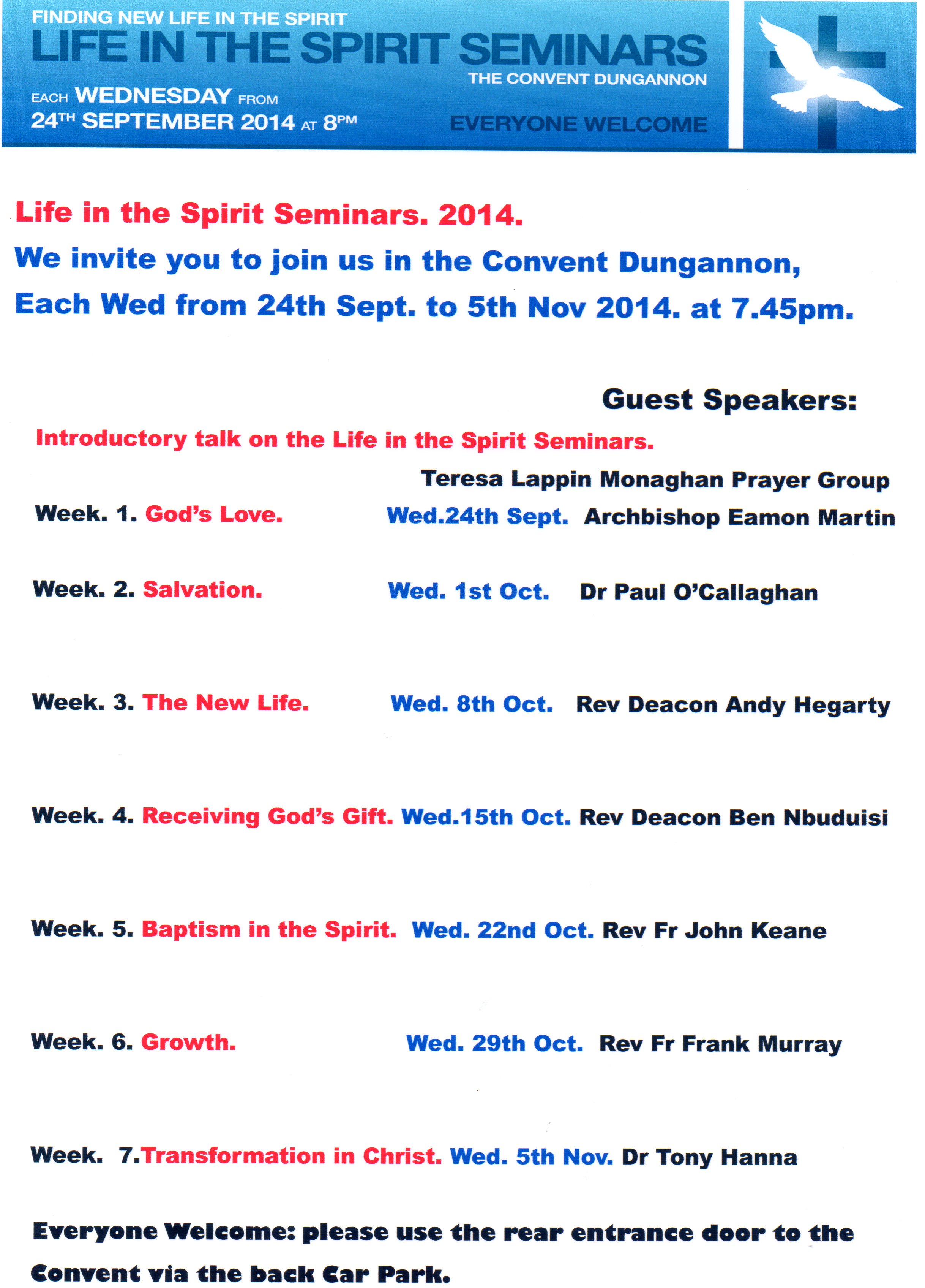 Life in the Spirit Seminars @ Convent of Mercy, Dungannon