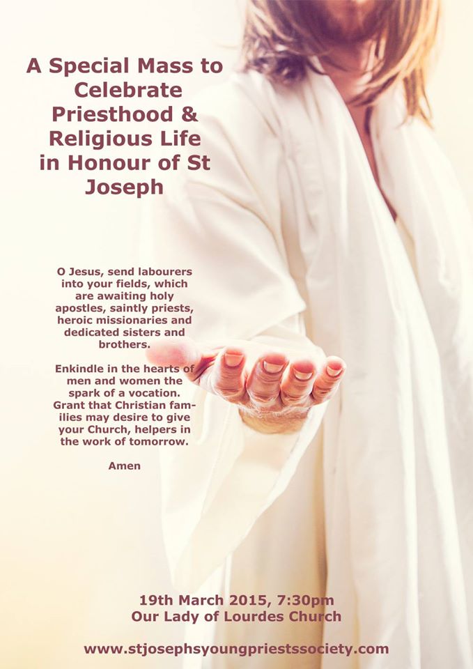 A special Mass to celebrate Priesthood and Religious life in Honour of St Joseph @ Our Lady of Lourdes Church, Drogheda