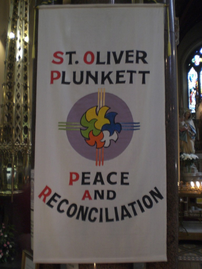 Peace & Reconciliation Banner at St. Oliver's Shrine