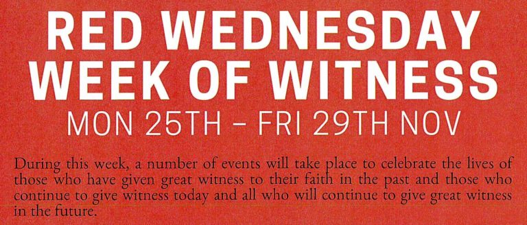 Red Wednesday – Week of Witness Red Wednesday – Week of Witness